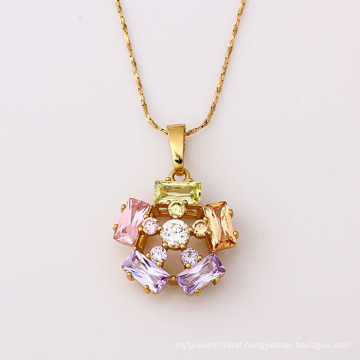 31422 Xuping online gold jewellery shopping colorful flower shaped pendant jewelry for women